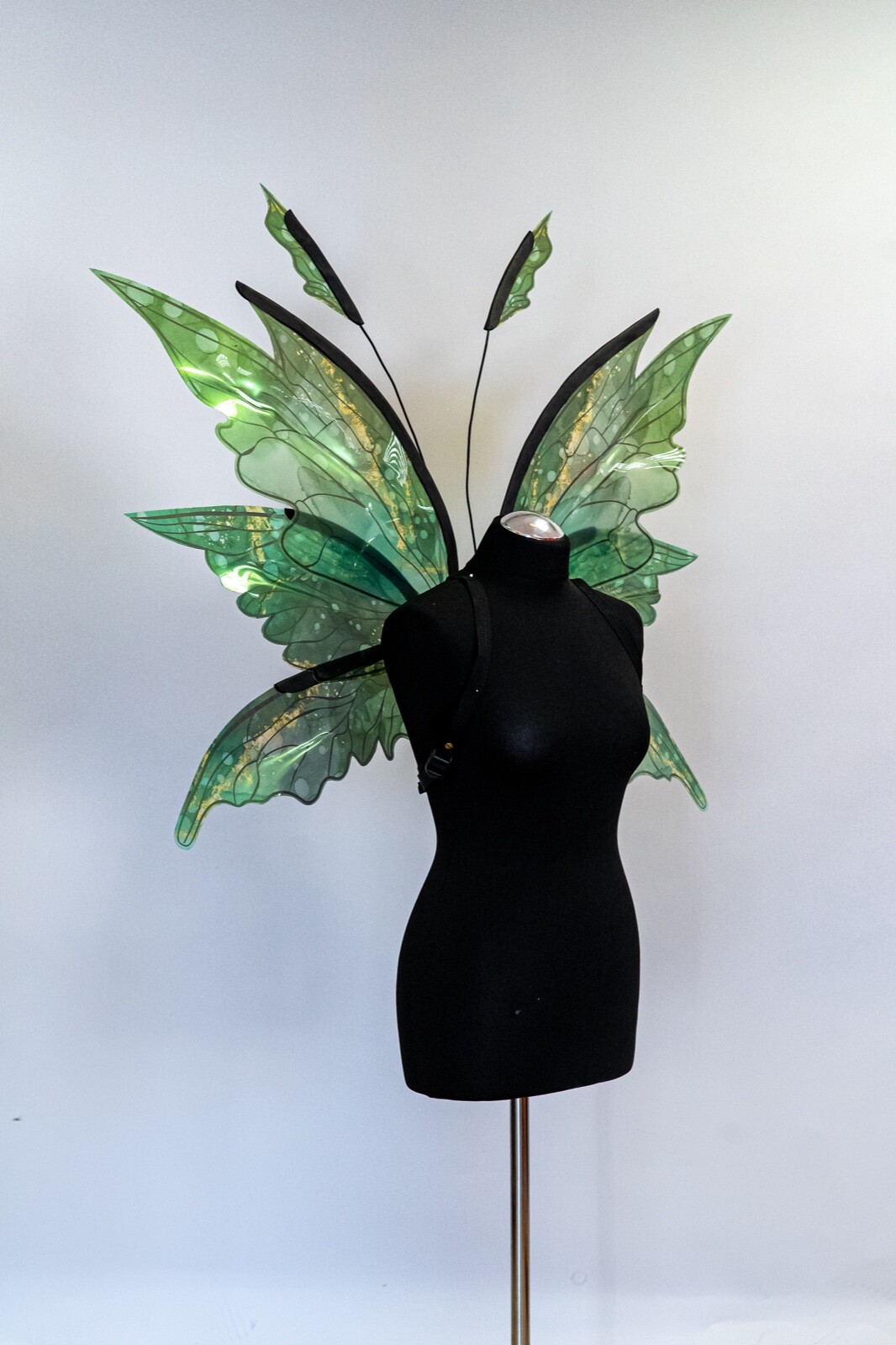 Green Fairy Wings Costume For Adult Butterfly Elf Cosplay Iridescent Halloween