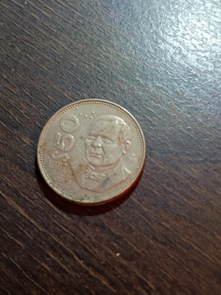 1987 $50 Peso Mexican Coin