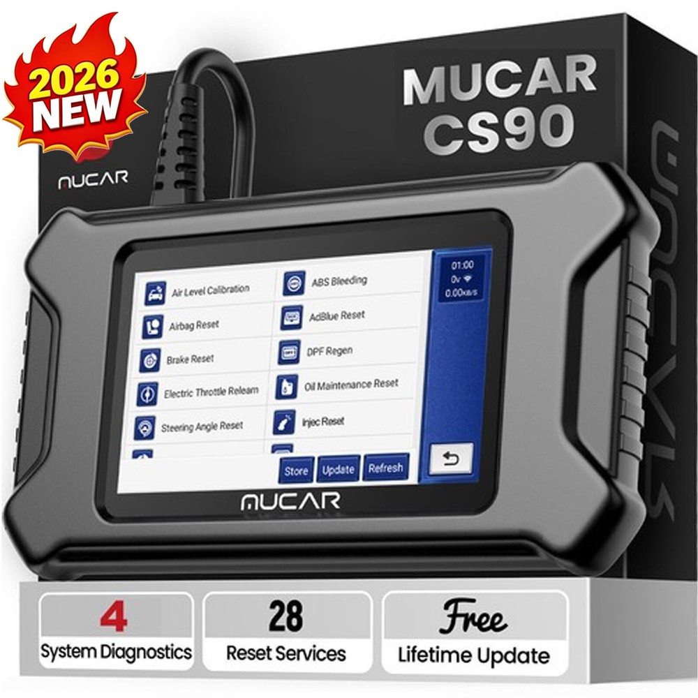 MUCAR CS90 OBD2 Scanner Check Engine Fault Code Reader 28 Resets Diagnostic Tool