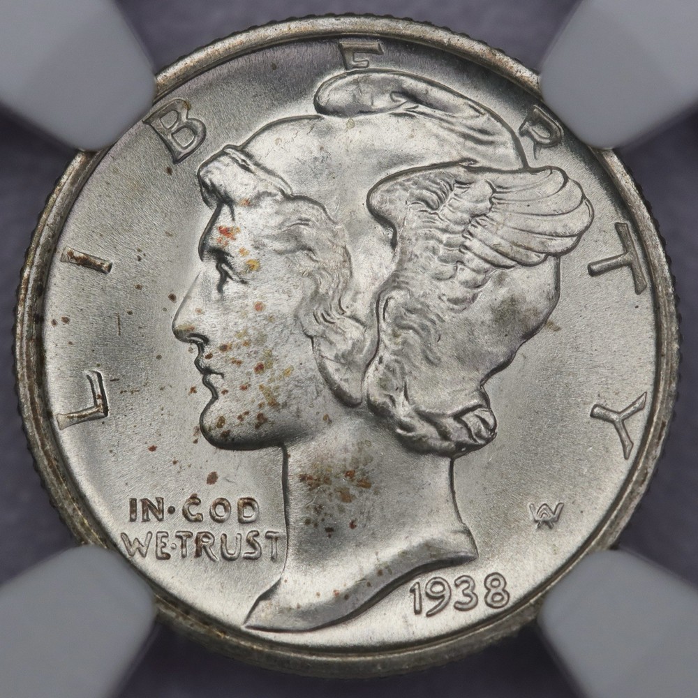 1938-D 10c Mercury Dime - NGC MS 67 FB