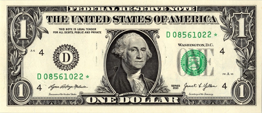 2021 D Star Note One Dollar Bill Regular Run Pack Note D08561022*