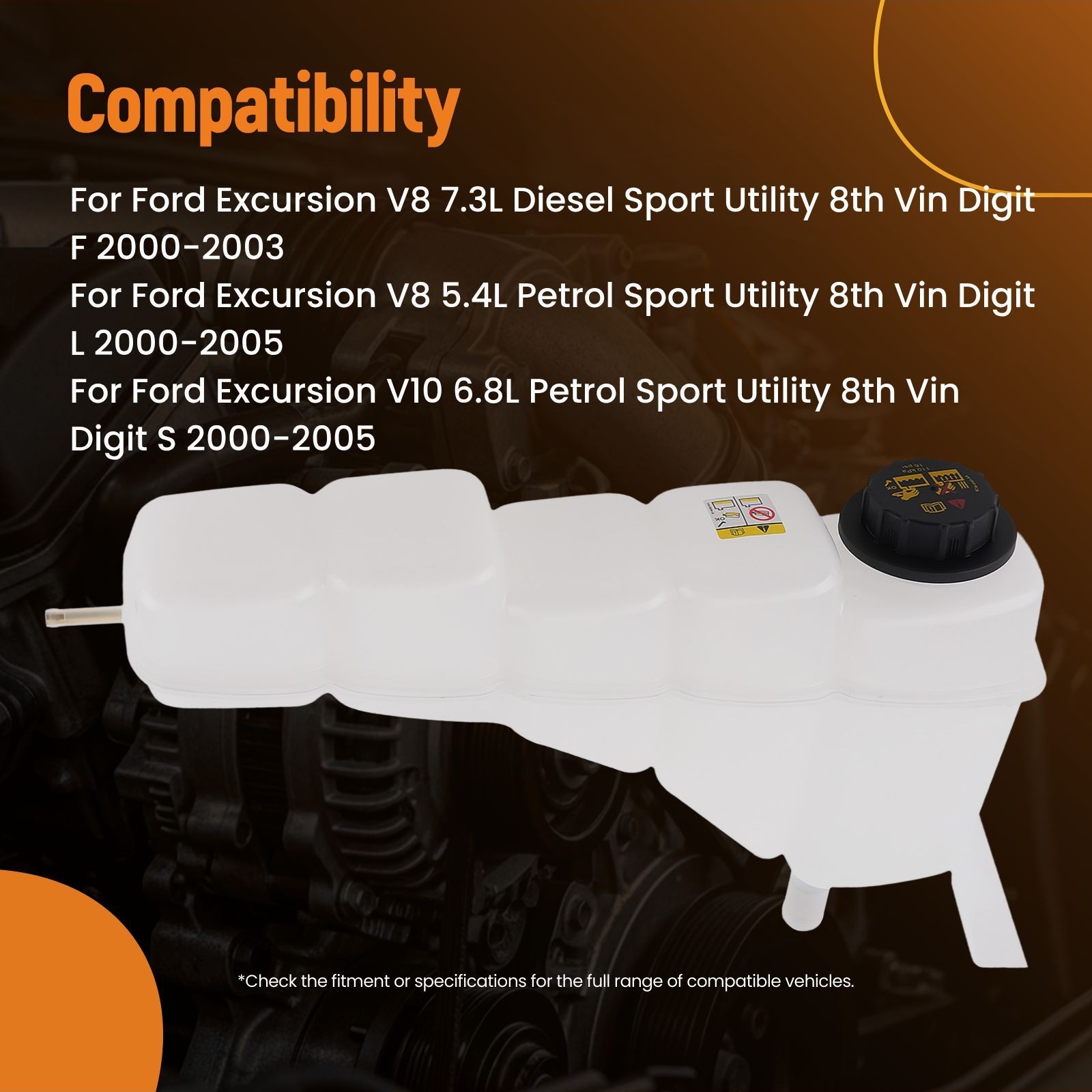 Coolant Recovery Reservoir for Ford F-250 F-350 F-450 F-550 99-2005 2C3Z8A080AA