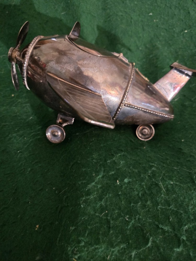 Rare Vintage Silverplate Airplane Teapot