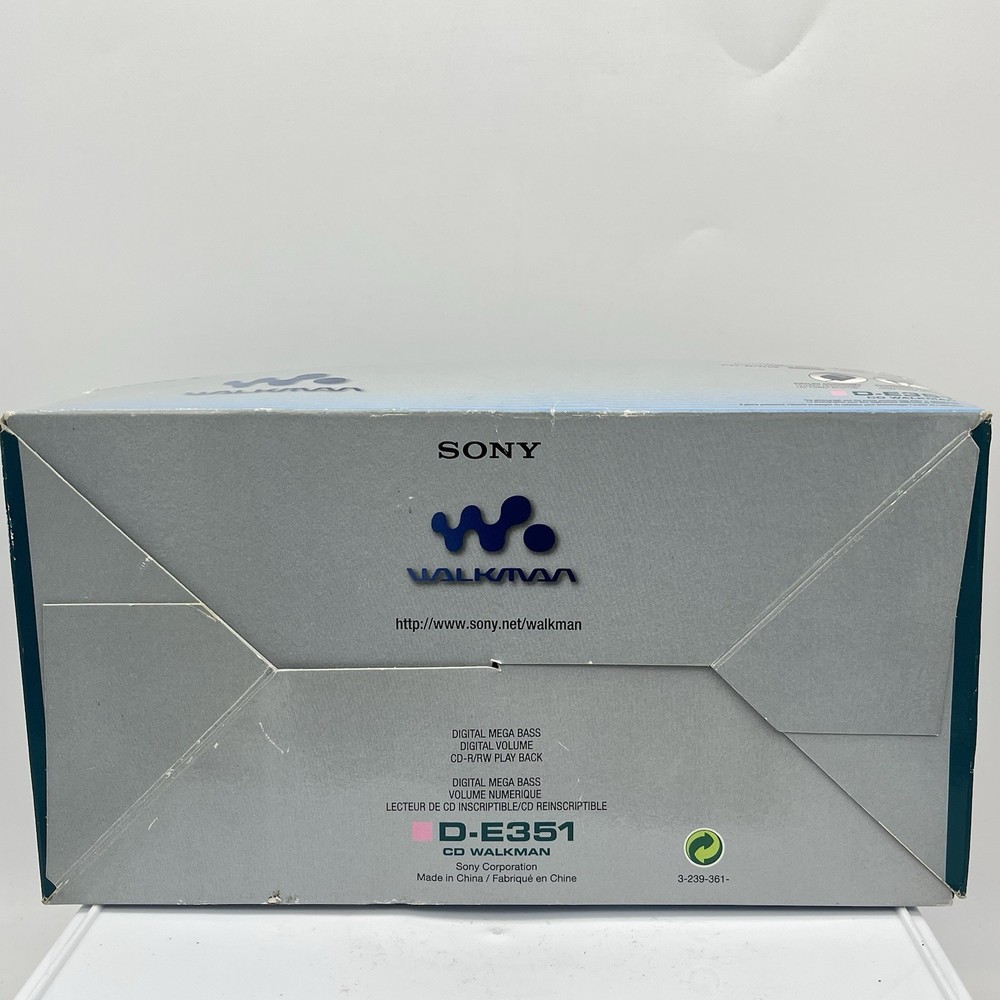 Sony Walkman D-E351 Portable CD Player Boxed Working Silver