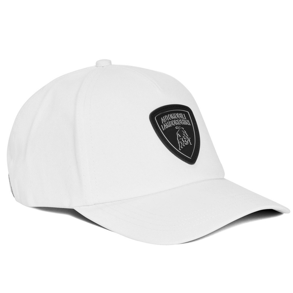 GENUINE Lamborghini Black Shield Logo Cap White