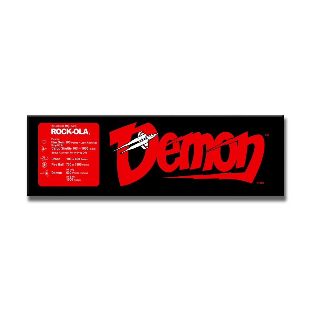 Demon Premium Arcade Marquee Insert Reproduction Header/Backlit Sign