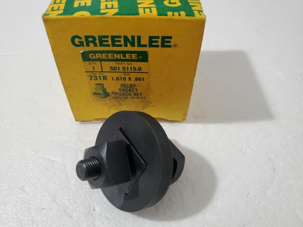 GREENLEE 731R RECTANGULAR  RELAY SOCKET PUNCH 1.018 x .861"  USA