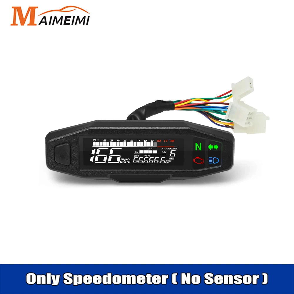 Universal Digital Motorcycle Speedometer Moto Meter Digital Tachometer Odometer