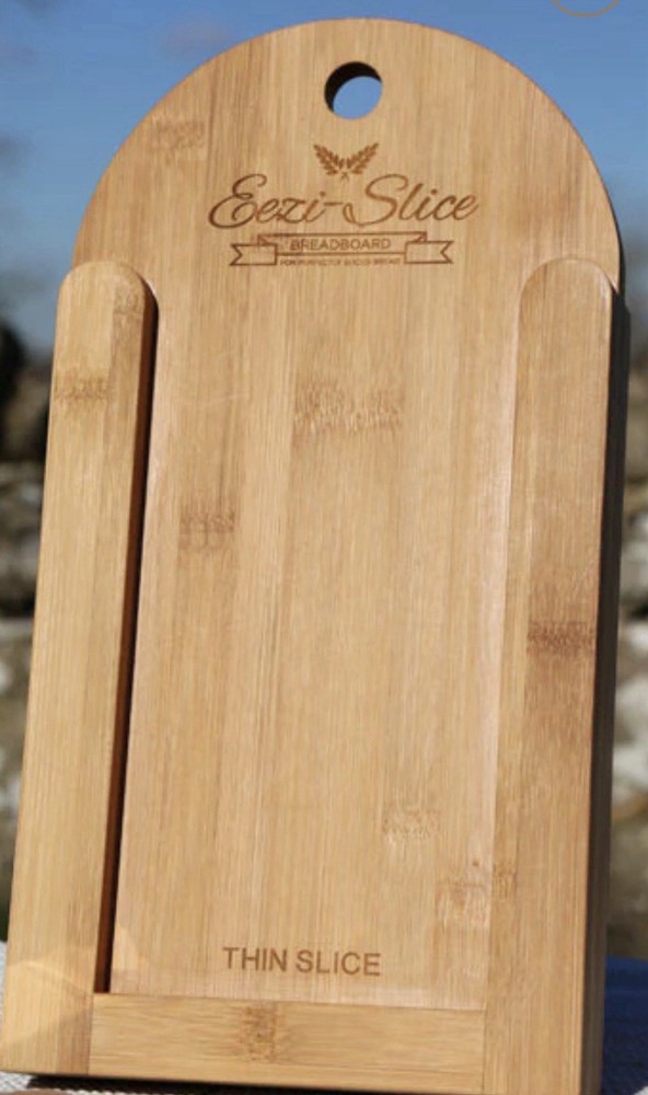 Eezi-Slice Breadboard Bread Slicer, Bamboo, Double Sided Thick/Thin NWT