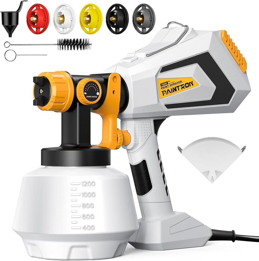 Versatile Handheld Paint Sprayer: 5 Brass Nozzles & 3 Patterns for All Projects