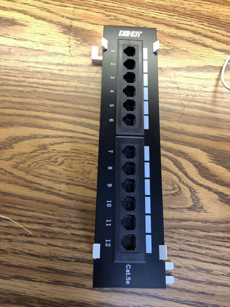 12-Port Cat5E UTP Network Patch Panel 10 inches Ethernet DSHOT