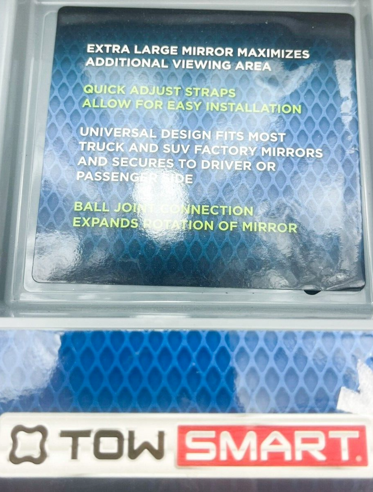 Universal Towing Mirrors Tow Smart Extra Large Mirror Adjustable Straps