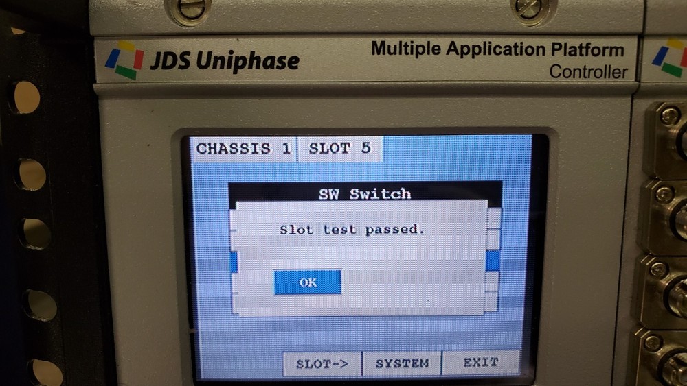 JDS Uniphase MAP+1111110 MAP Chassis / Mainframe & Controller With (7) Modules