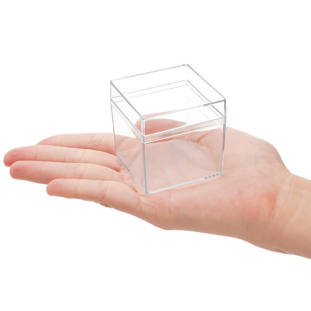 36 Pack Acrylic Boxes With Lid Clear Square Cubes Treat Gift Boxes Candy Storage