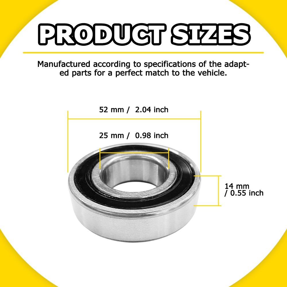 For Harley-Davidson 2008-Up Touring 25mm NON ABS Wheel Bearing 9276B Silver New