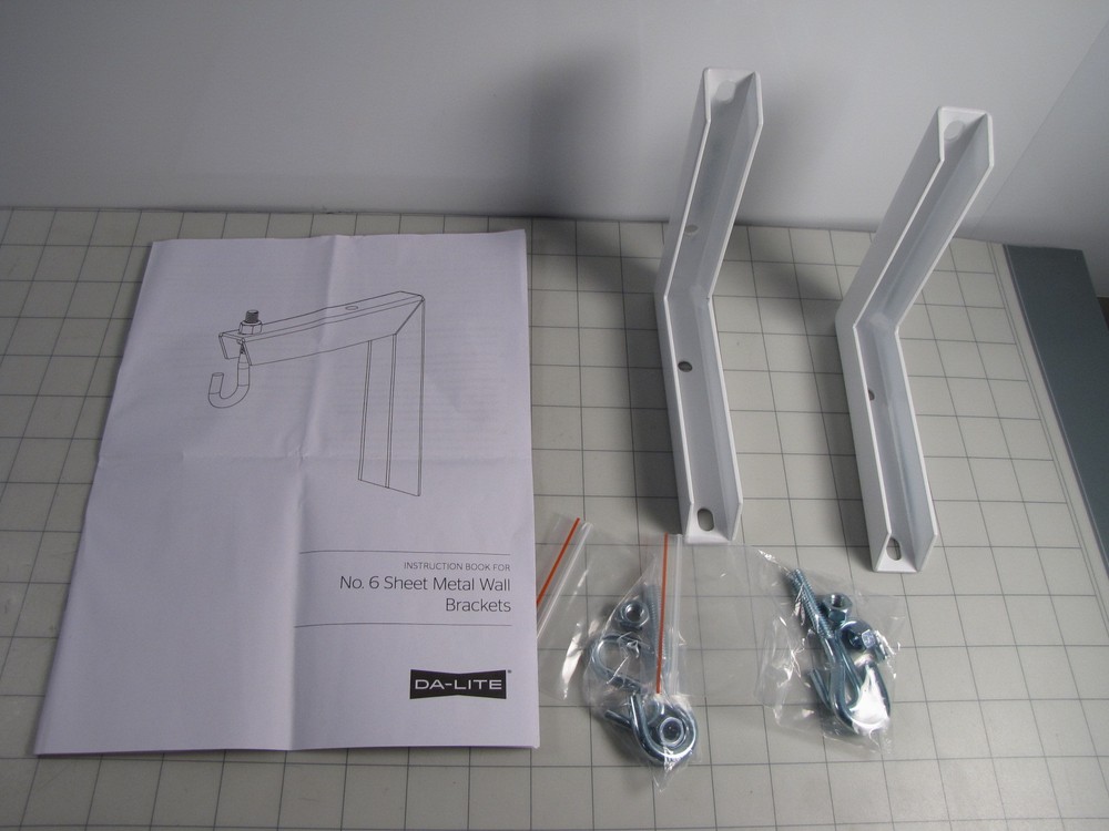 Da Lite #6 Extension Wall Bracket Kit Extends Screen 6" From Wall NEW