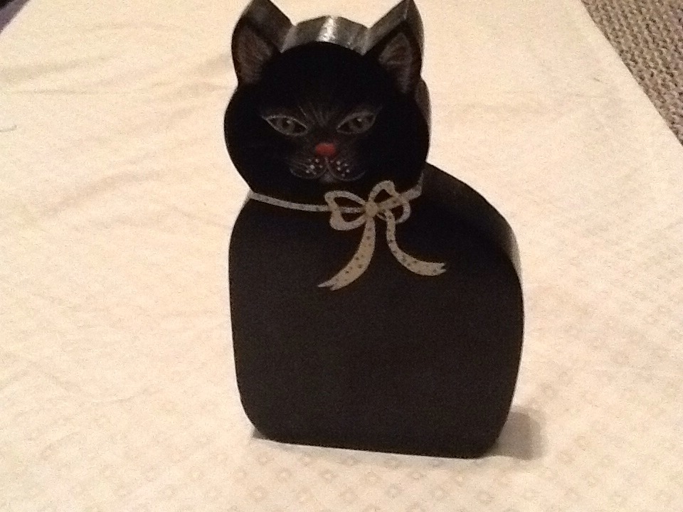 HAND PAINTED BLACK CAT
