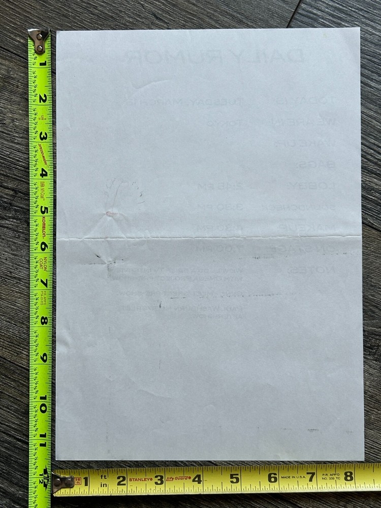 KISS Farewell Tour Itinerary Schedule Tokyo Japan March 13 2001 Vintage Kiss