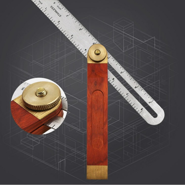 Adjustable Bevel Angle Ruler Horizontal Sliding Wood Marker Measuring Tool