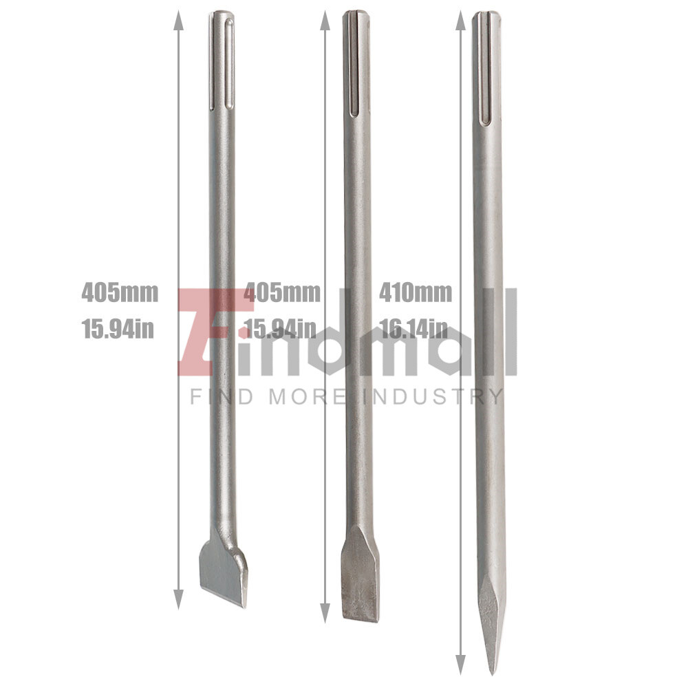 16-Inch SDS Max Chisel Set Heavy Duty Rotary Hammer Chisel Bit Set 3Pcs