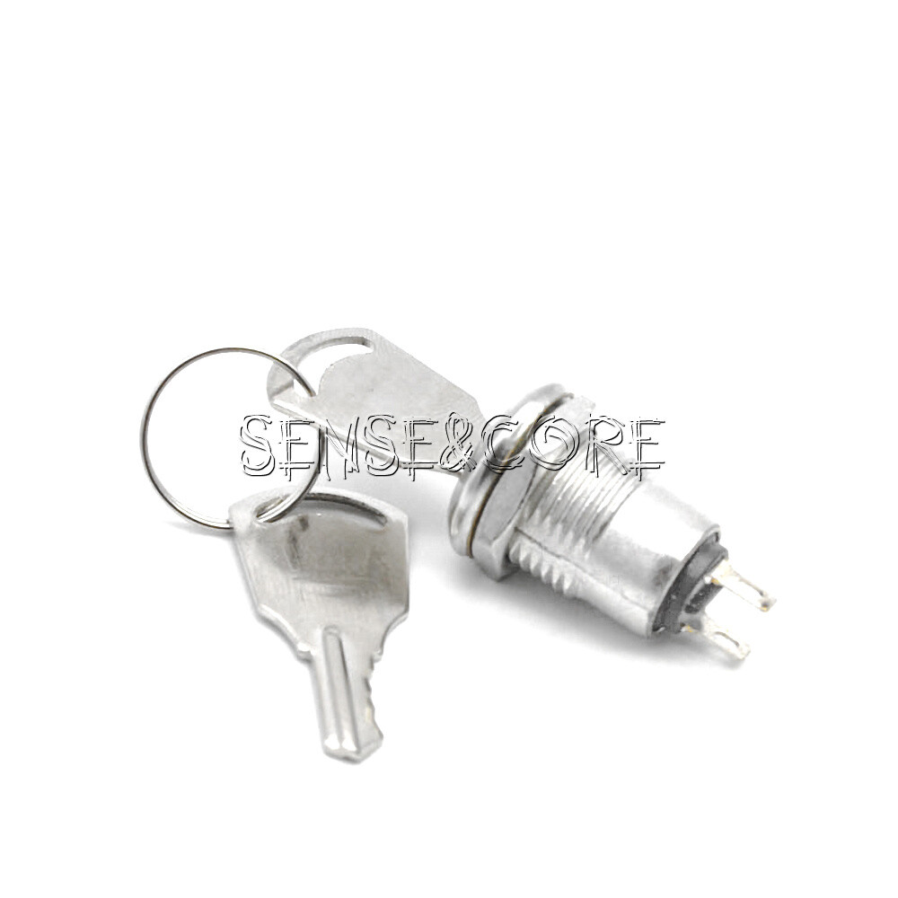 10PCS Mini Lock Power Switch w/ Security Key On/Off 1A 250V Button Set 2-gears-