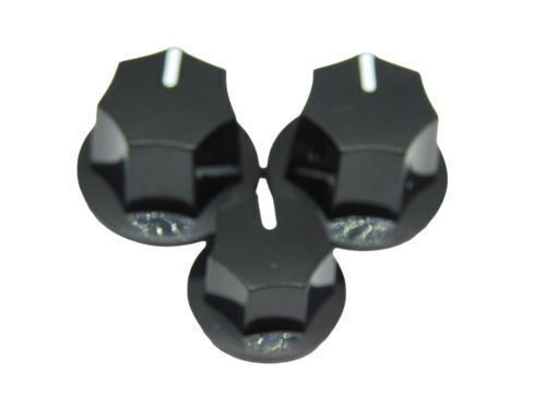 Black Jazz Bass Style Knobs set of 3 Push On Type for Import split shaft