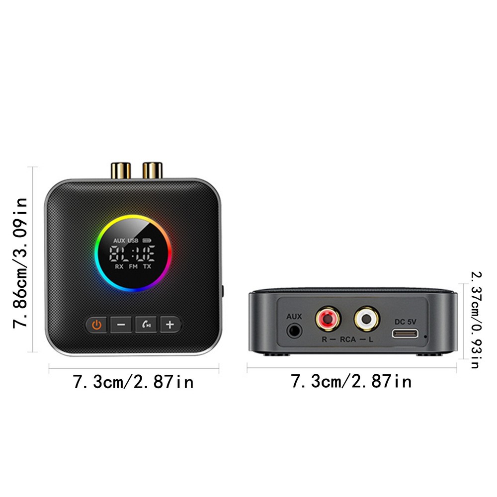 Type-C Charging 3in1 Bluetooth 5.4 FM Transmitter Receiver Audio Adapter AUX RCA