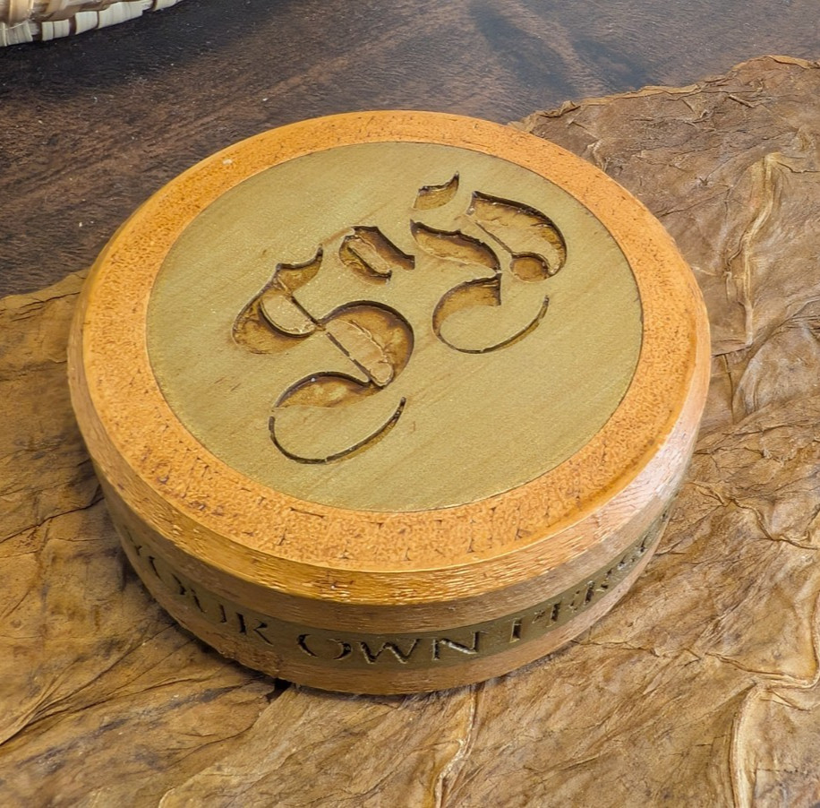 CUSTOMIZABLE Brass / Simulated Woodgrain Snus & Pouch Storage Can