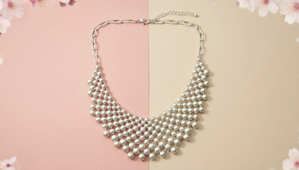 Silver Droplet Fall Necklace