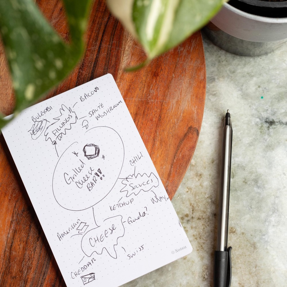 Notsu Dot Grid Small Desk Notepad 2 Pack | Minimalist Dotted Memo Note Pads w...