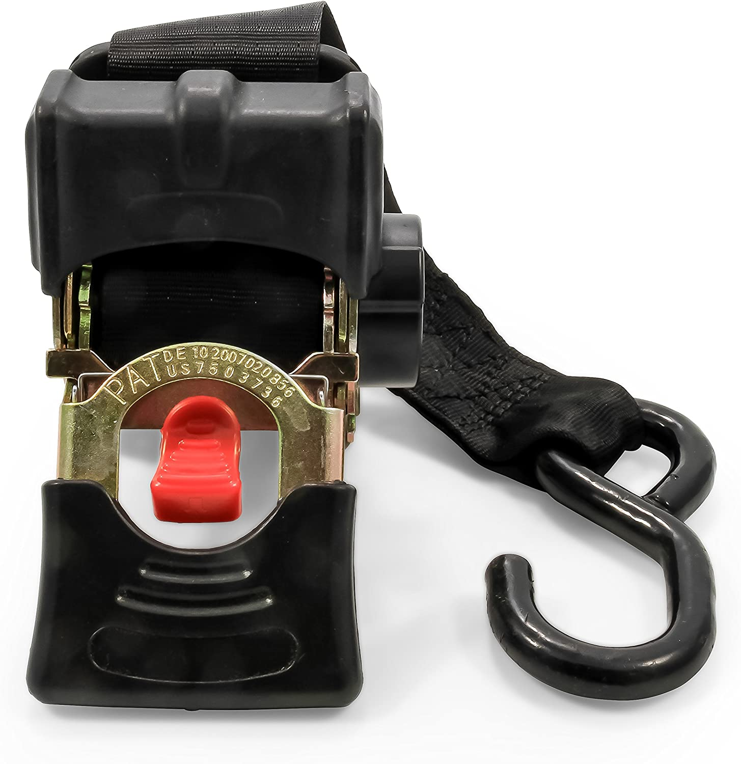 Ratchet Tie down Pair Anchor Retractable Transom Trailer Boat Hook Strap 2 Pack