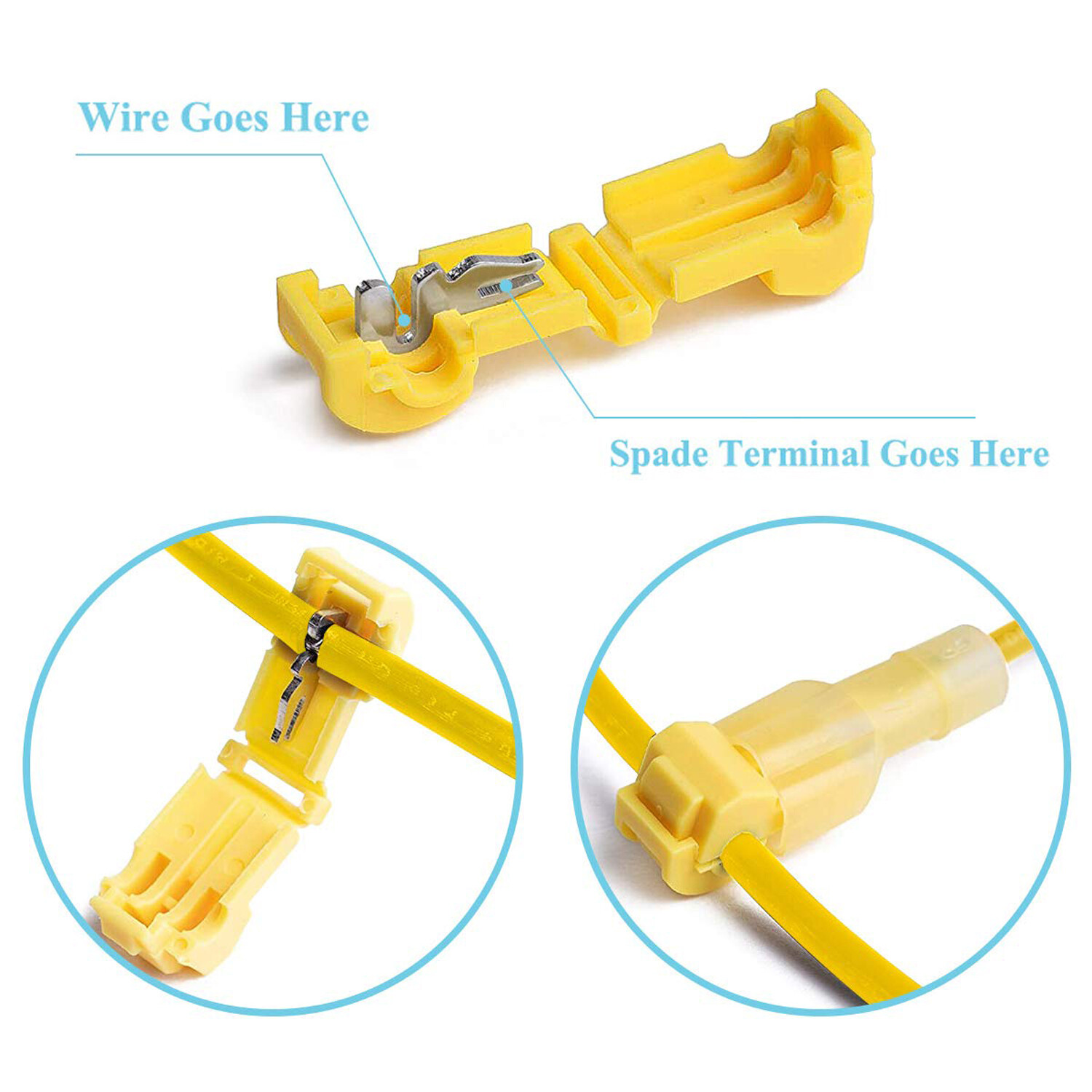 240/60pcs T-Taps Wire Connectors Quick Splice Terminals Insulated Crimp Cable