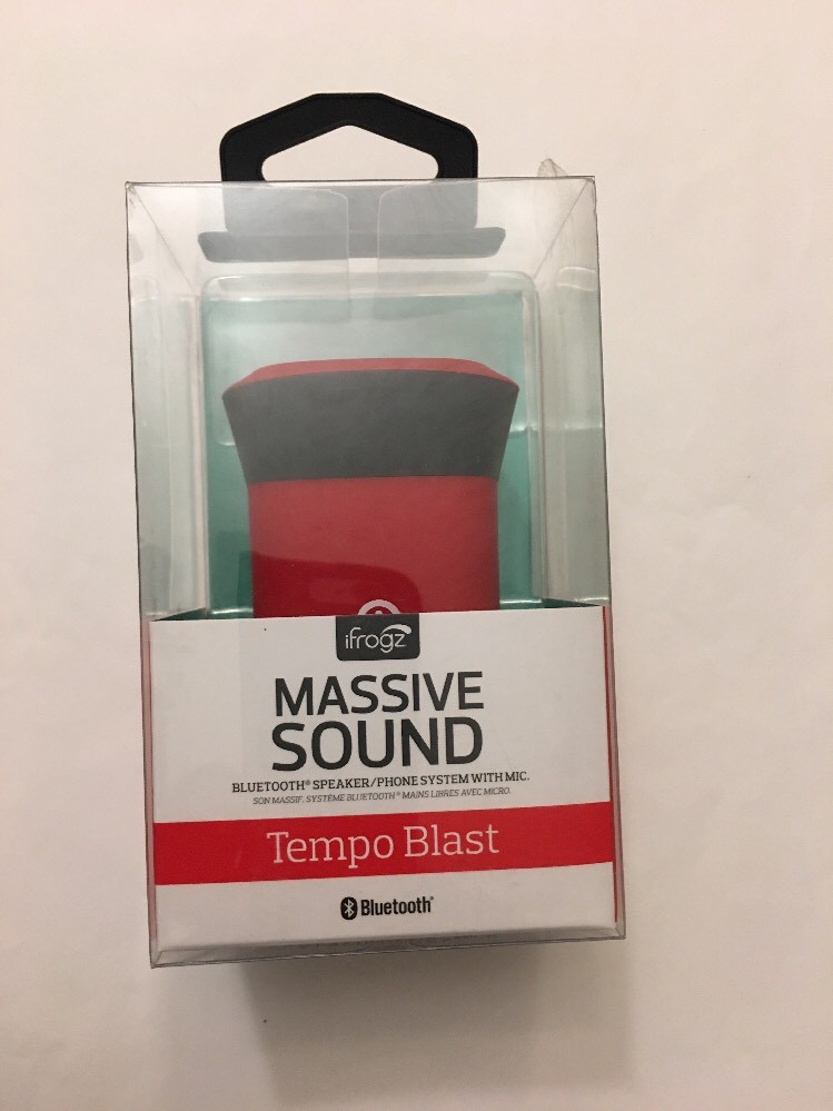 iFROGZ MASSIVE SOUND BLUETOOTH WIRELESS SPEAKER W/MIC, IFTPBL-RDO, RED