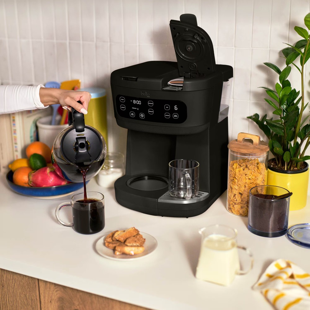 bella PRO - MultiBrew 12-Cup Drip & Single-Serve Coffee Maker - Black Stainle...