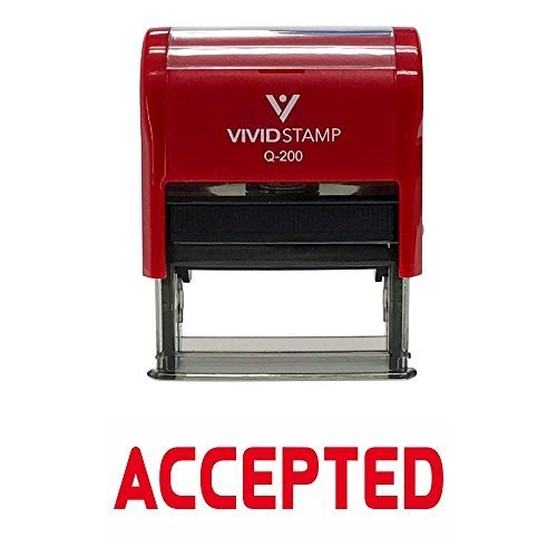 Accepted Self Inking Rubber Stamp Red Ink - Medium