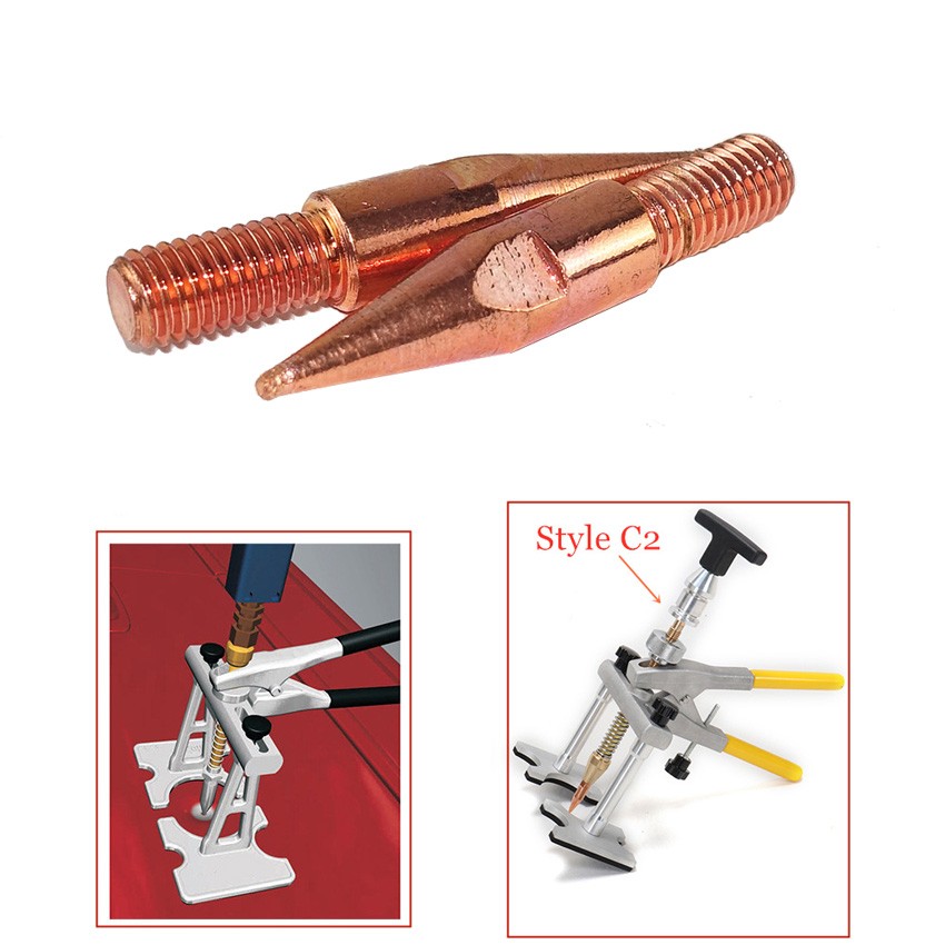 2 Pcs Repair Car Dent Puller Quick Metal Spot Electrodes Welding Pull Auto