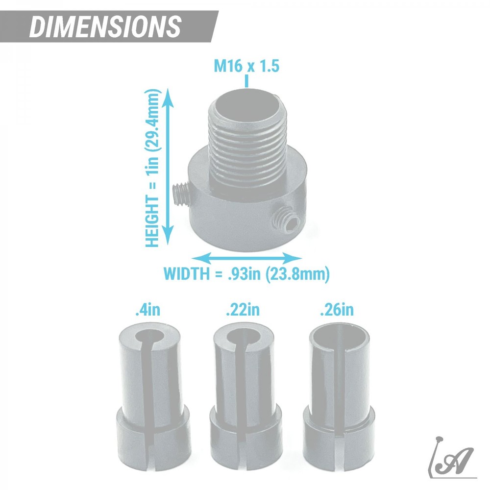 Universal Shift Knob Adapter with Set Screws For Thread-less Shift Arm M16 x 1.5