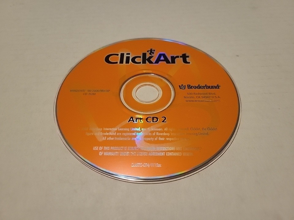 2002 Broderbund Windows ClickArt CD 2 - PC CD-ROM Replacement Loose Disc