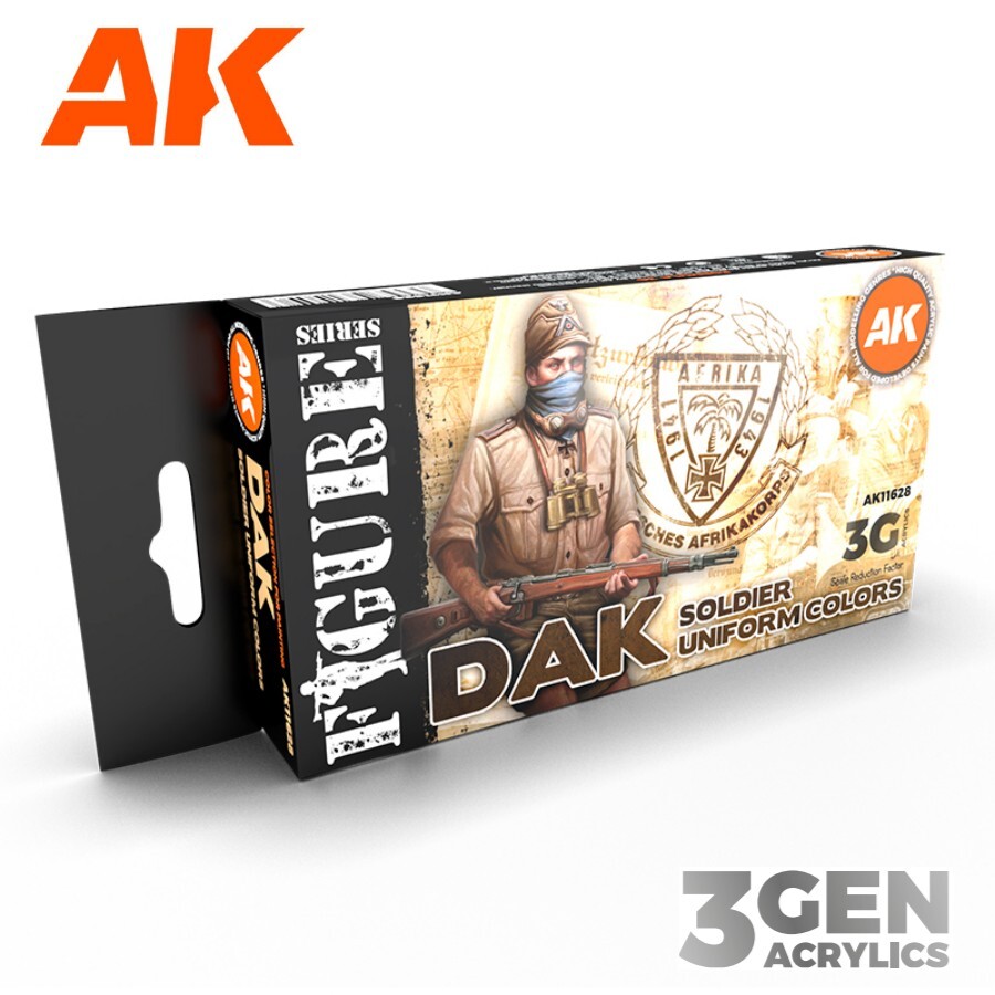 AK Interactive: DAK Soldiers Uniform Colors - Paint Set - AK11628