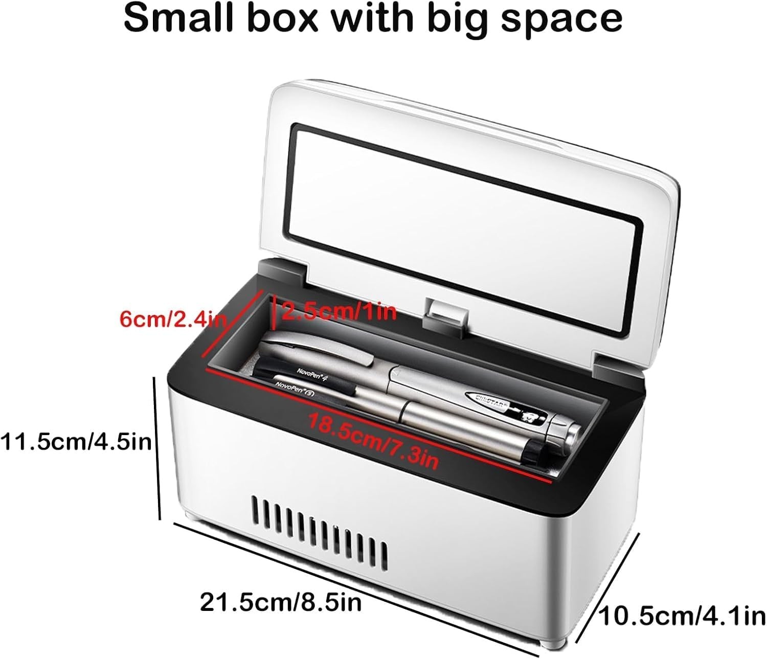 Insulin Cooler Travel Case for Car, Peptide Fridge 32-64°F Custom & Display Temp