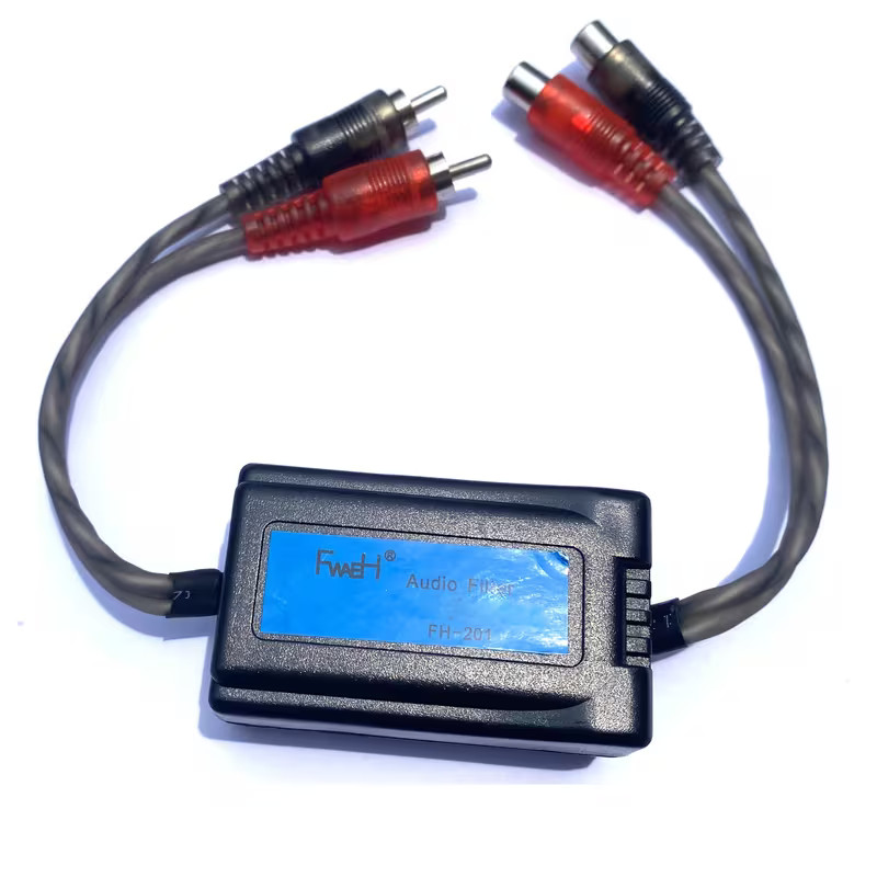 Car Audio Amp Filter RCA Noise Elimination Filter Ground Loop Isolator 2-Channel