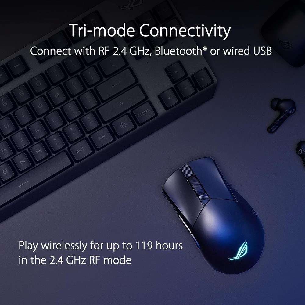 ASUS Mouse ROG Gladius III Wireless Aimpoint White Ergonomic White Wireless
