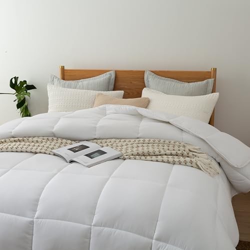 Down Alternative Comforter Duvet Inserts Queen Size Queen-90x90 Solid White