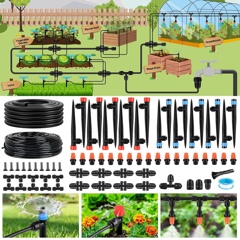240FT Drip Irrigation System for Garden, 2026 Upgraded Quick-Connect Automatic G