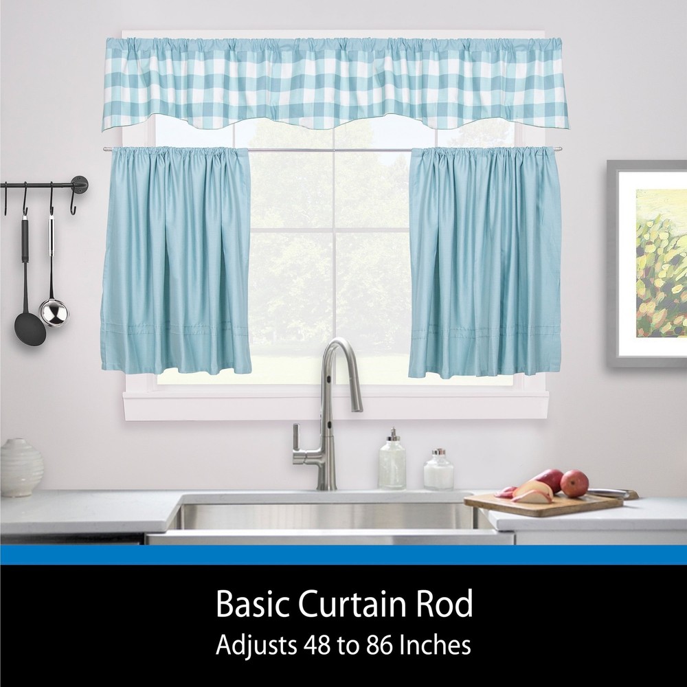 (2 pack) 3" Basic Metal Wrap Around Adjustable Curtain Rod, 48-86"