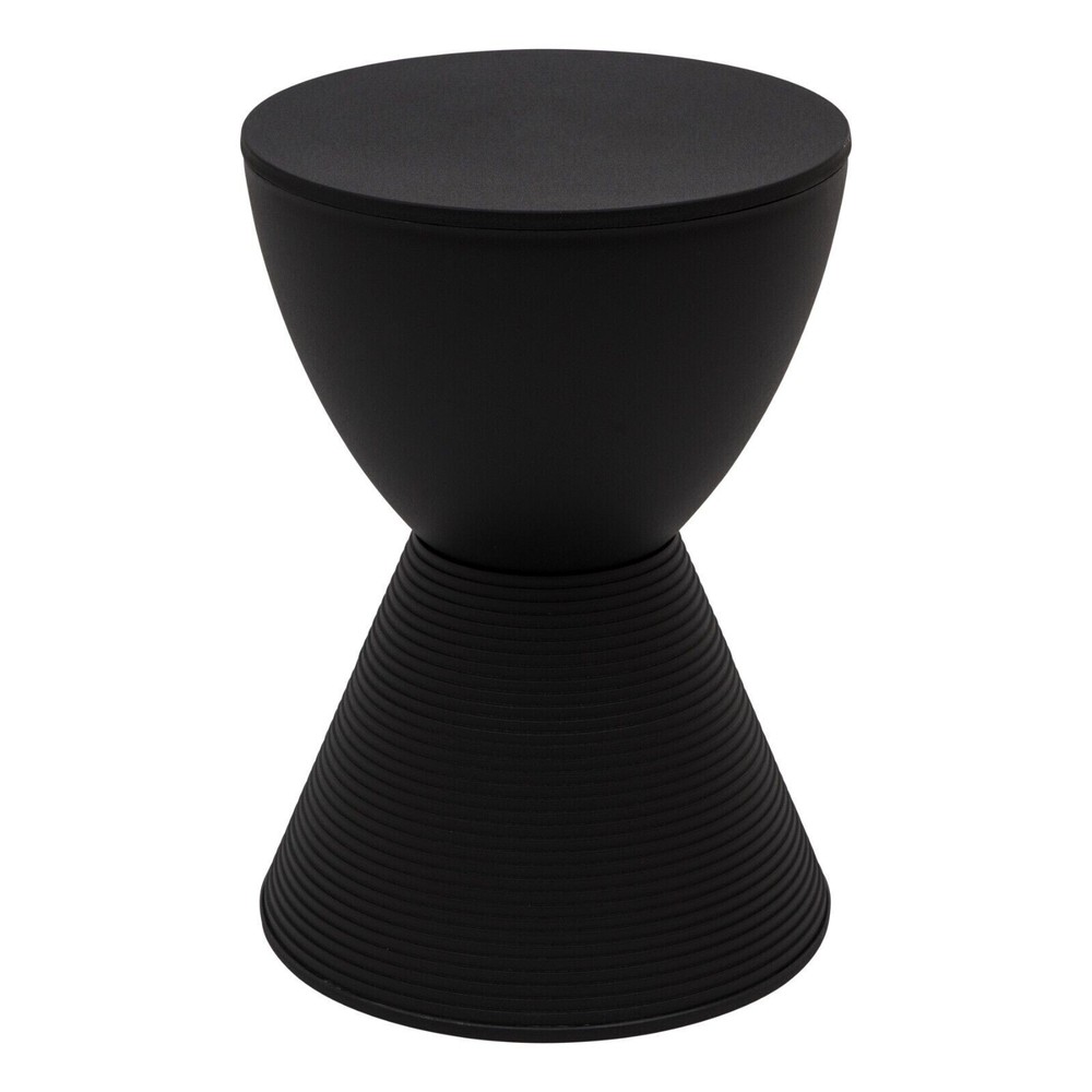 LeisureMod Modern Round Boyd Side Table BS12BL (Black)