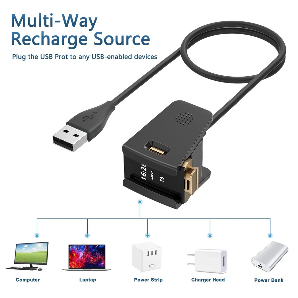 Fitbit Charge 2 Smartwatch Magnetic Cable, USB Fast Charging