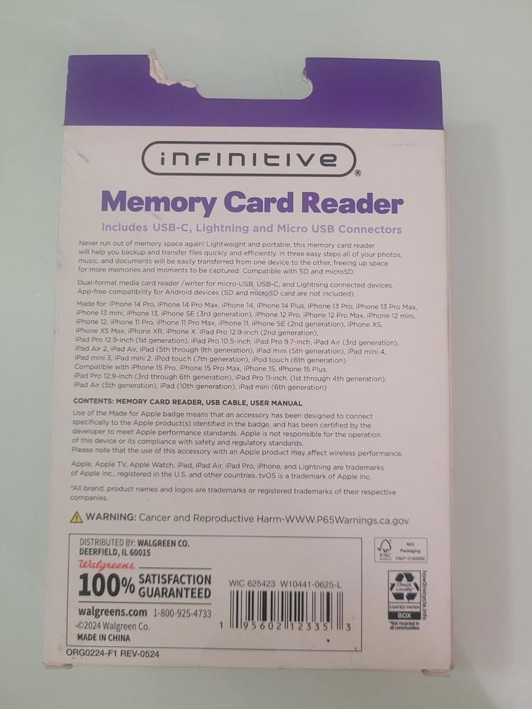 Infinitive Memory Card Reader