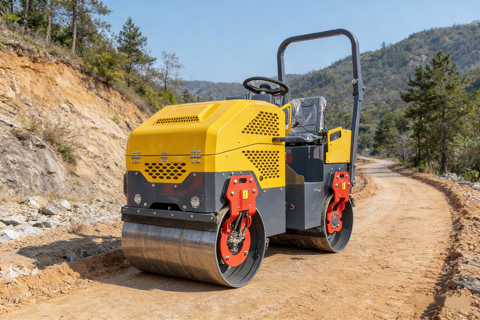 2Ton Road Roller Tandem Smooth Drum Vibratory Road Roller Soil Asphalt Compactor