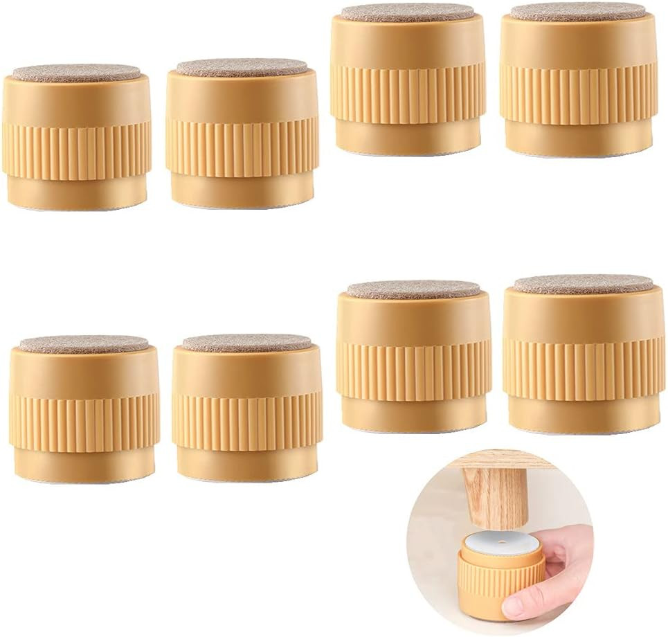 8 Pack Adjustable round Furniture Risers 2 Inch, Self-Adhesive Bed Ris